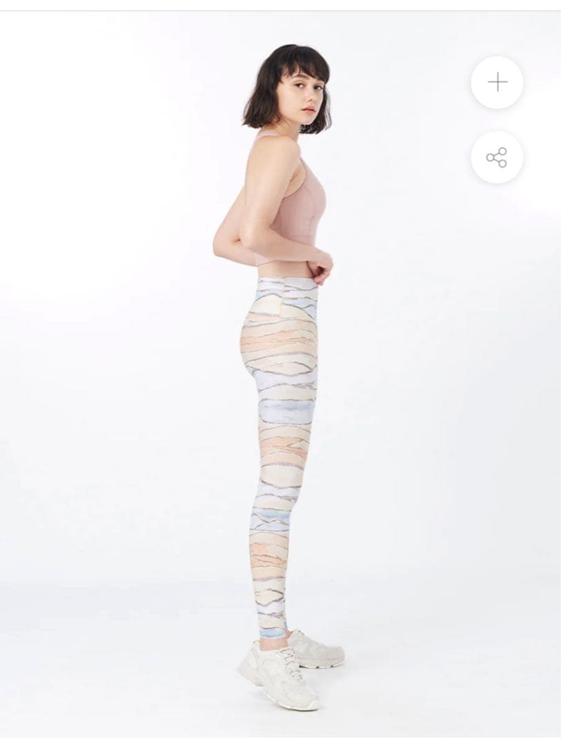 波模様ハイウエストヨガレギンス