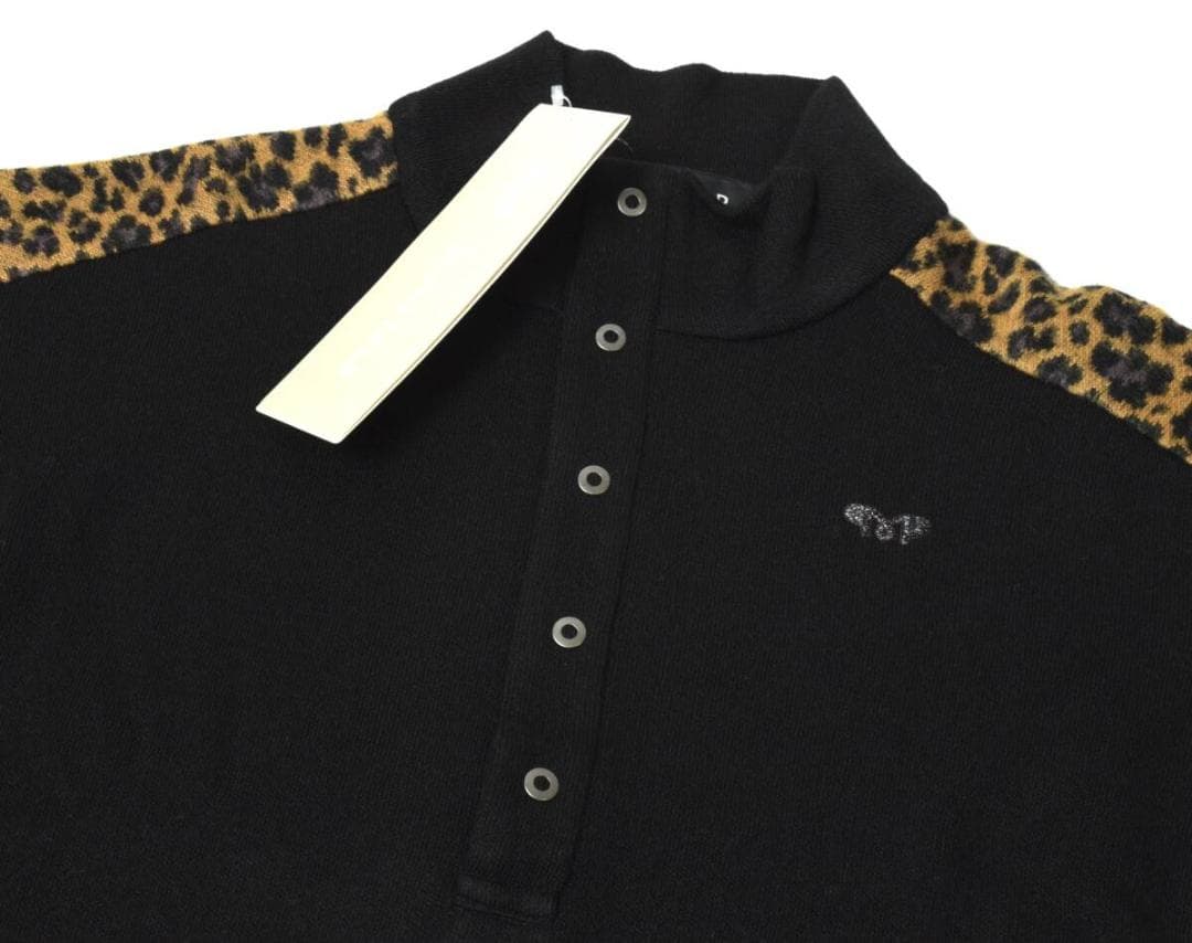未使用3.6万 ムニタルプ 秋冬 シャギーワンピース 40 (M) レオパード