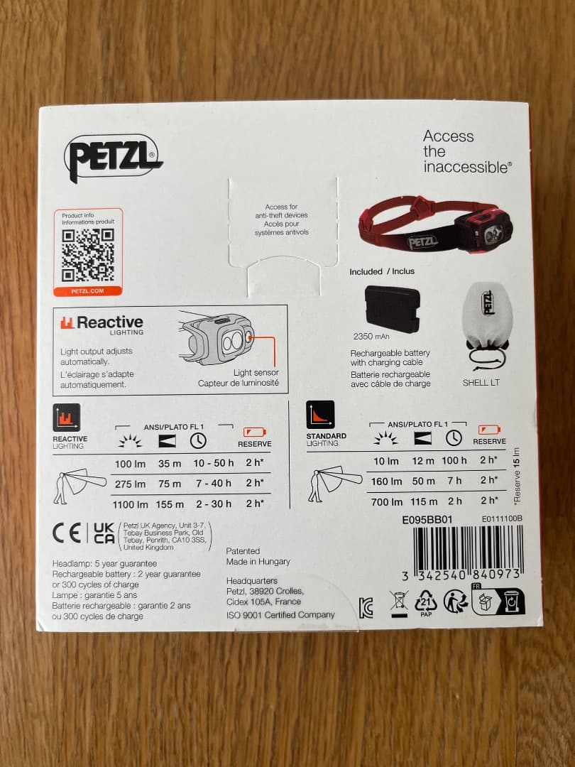 ペツル （Petzl） スイフト RL 1100ルーメン　E095BB