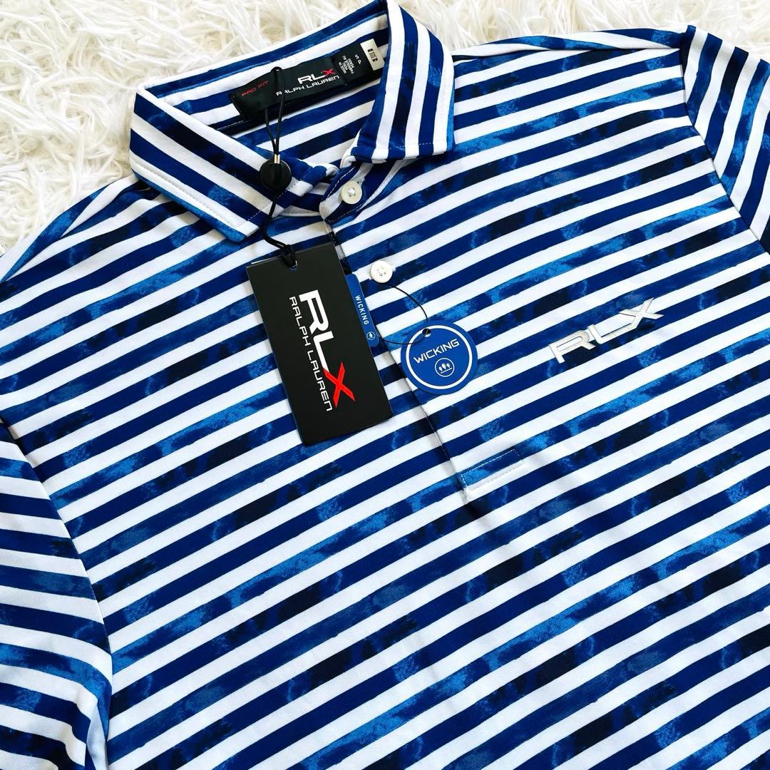 新品 未使用品 RLX ラルフローレン ポロシャツ ストレッチ ボーダー S