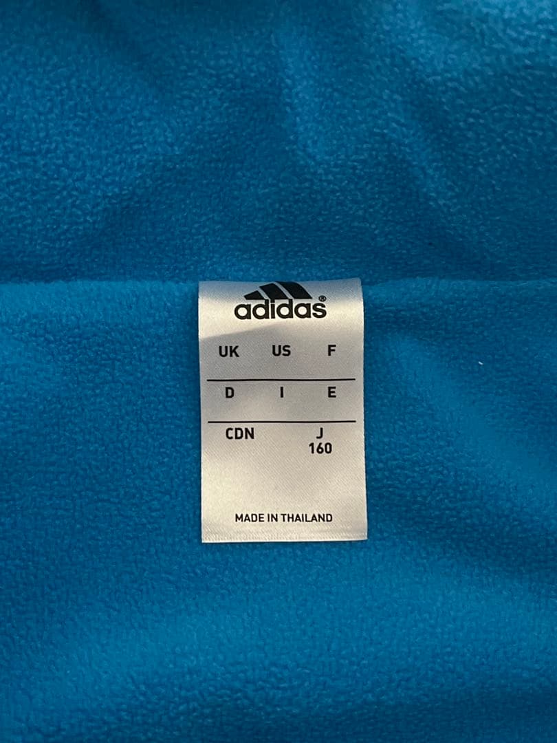 adidas フード付き　ベンチコート J 160 青黒