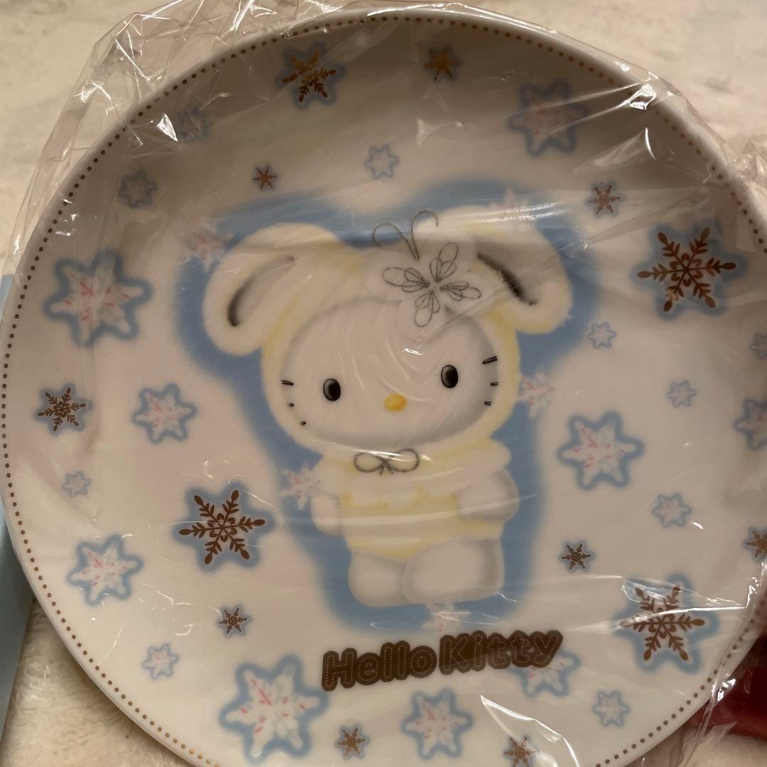 Hello Kitty 2000年製限定25周年記念ケーキ皿フォークセット