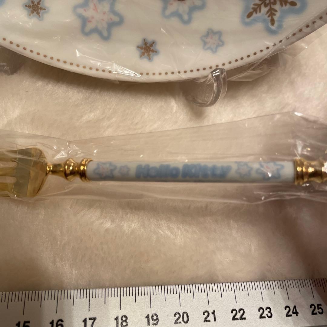 Hello Kitty 2000年製限定25周年記念ケーキ皿フォークセット