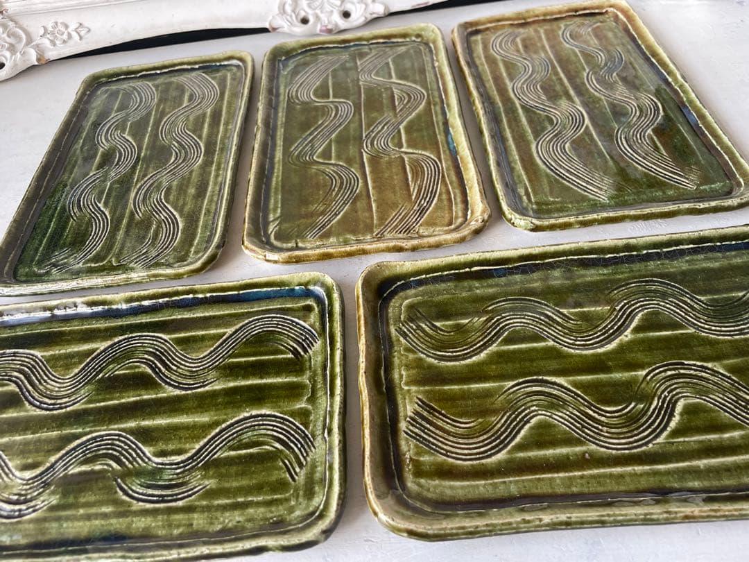 焼き魚　皿　焼魚　長皿　織部焼　角皿　懐石皿　先付　刺身皿　天麩羅　皿　天ぷら
