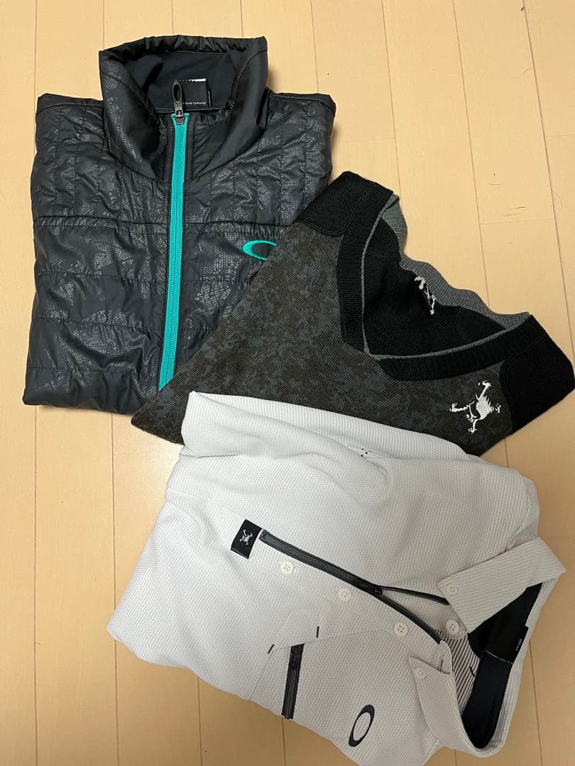 OAKLEY ゴルフ　ブルゾン　ニット　シャツ　3点セット