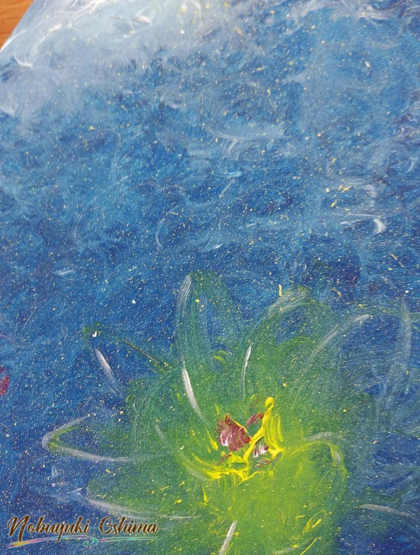 絵画★原画（1点限り）「光をつかむ花」（アクリル水彩画2021年11月2日製作）
