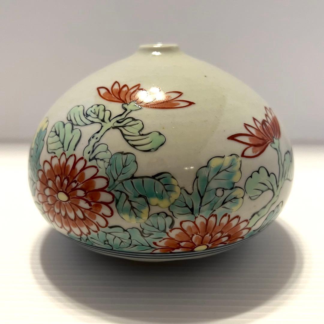 SALE⭐︎佐藤走波 染錦 花蝶 油壺 一輪挿し
