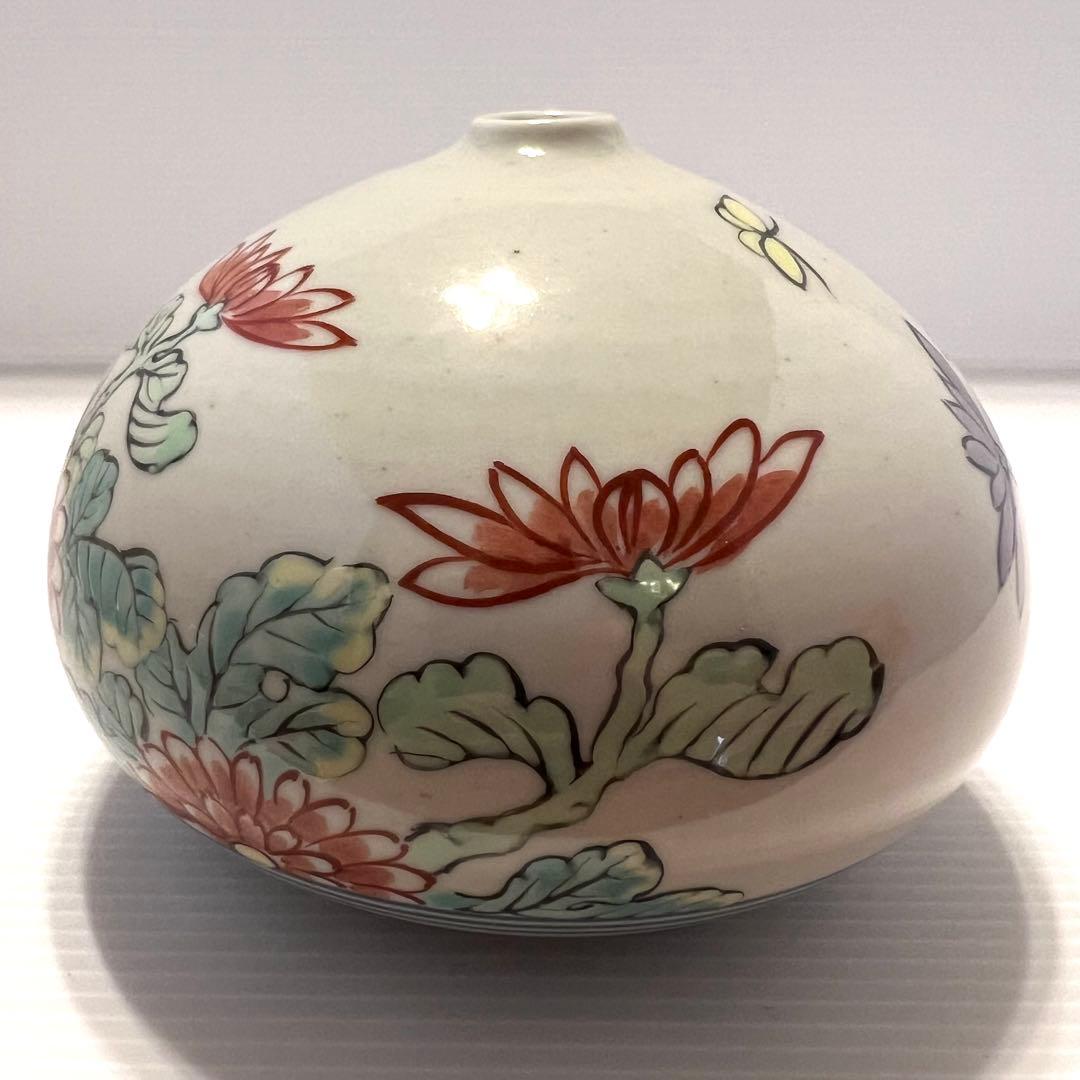 SALE⭐︎佐藤走波 染錦 花蝶 油壺 一輪挿し