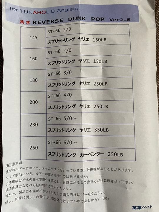 萬葉ベイトRDP180 狂鱗ゴールドver2.0 2022モデル　萬葉ベイツ