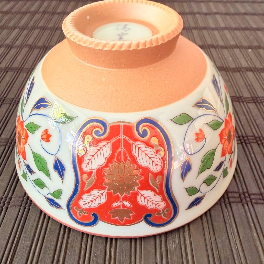 【未使用品】有田焼 南蛮絵変わり古伊万里 吉祥紋高級飯椀 茶碗揃 ご飯茶碗 ５客
