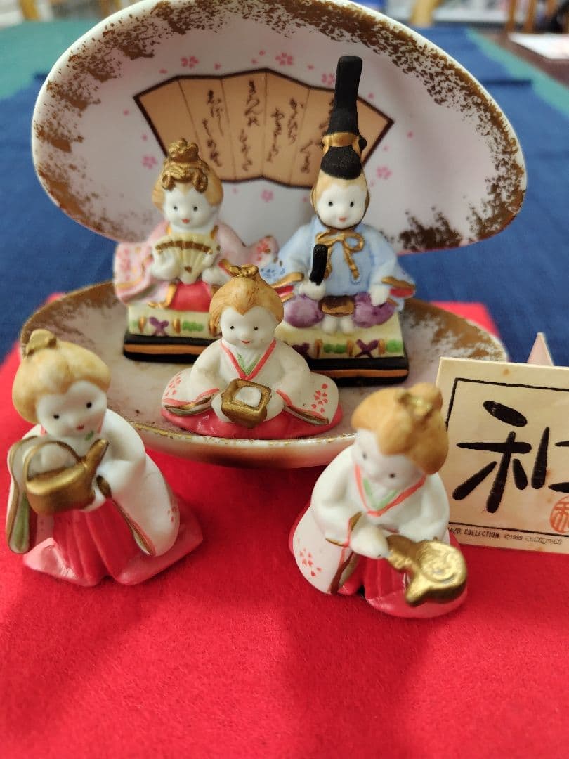 貝がら雛5人セット　10cm四方