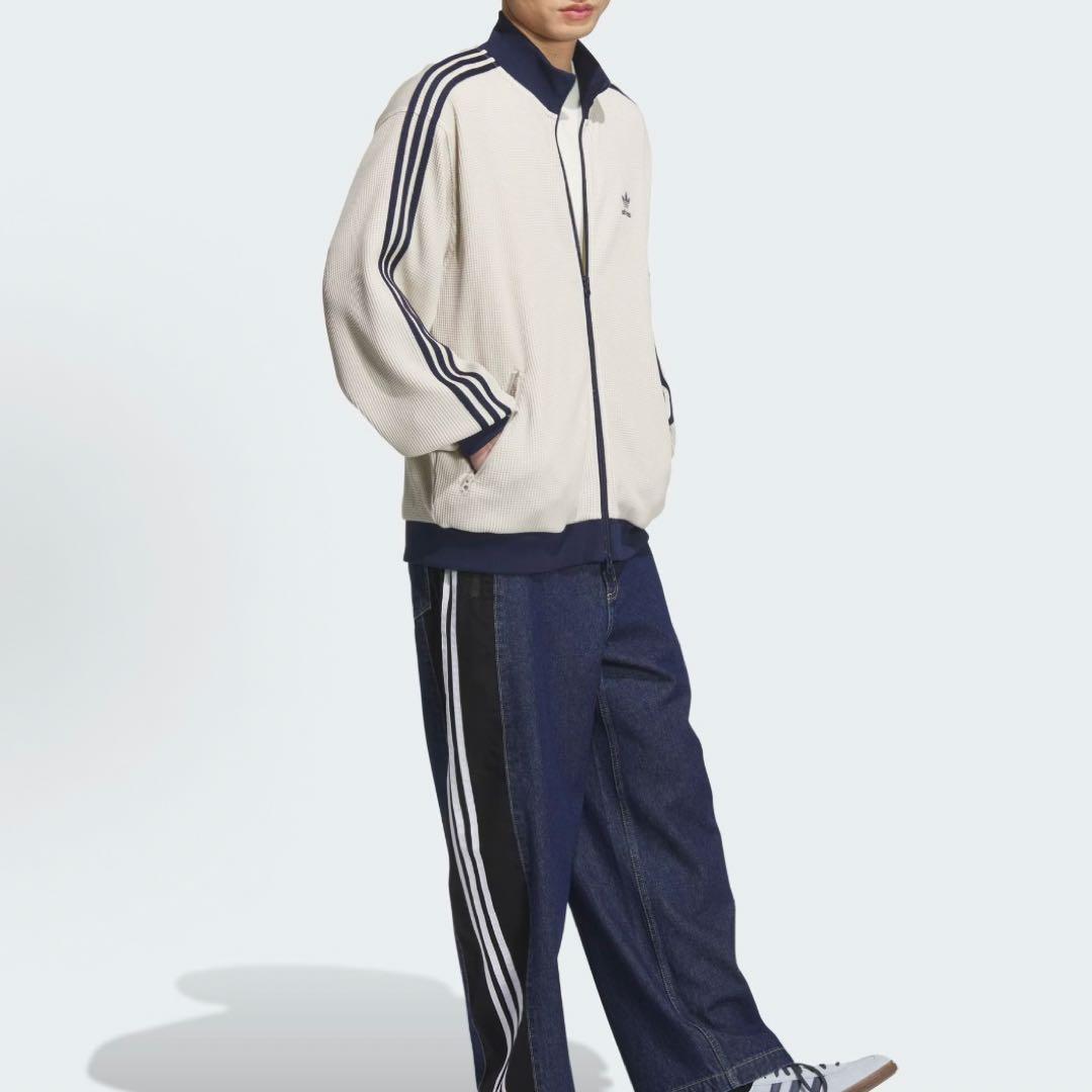新品L adidas ニット トラックトップ ワッフル KC2618
