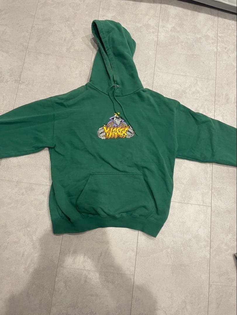 XLARGE グリーン フーディー M