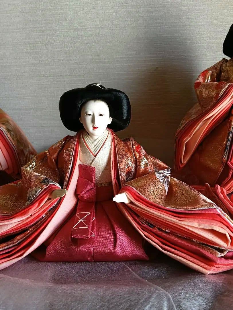 三人官女　お雛様　西陣織　中古品　ひな祭り　美品