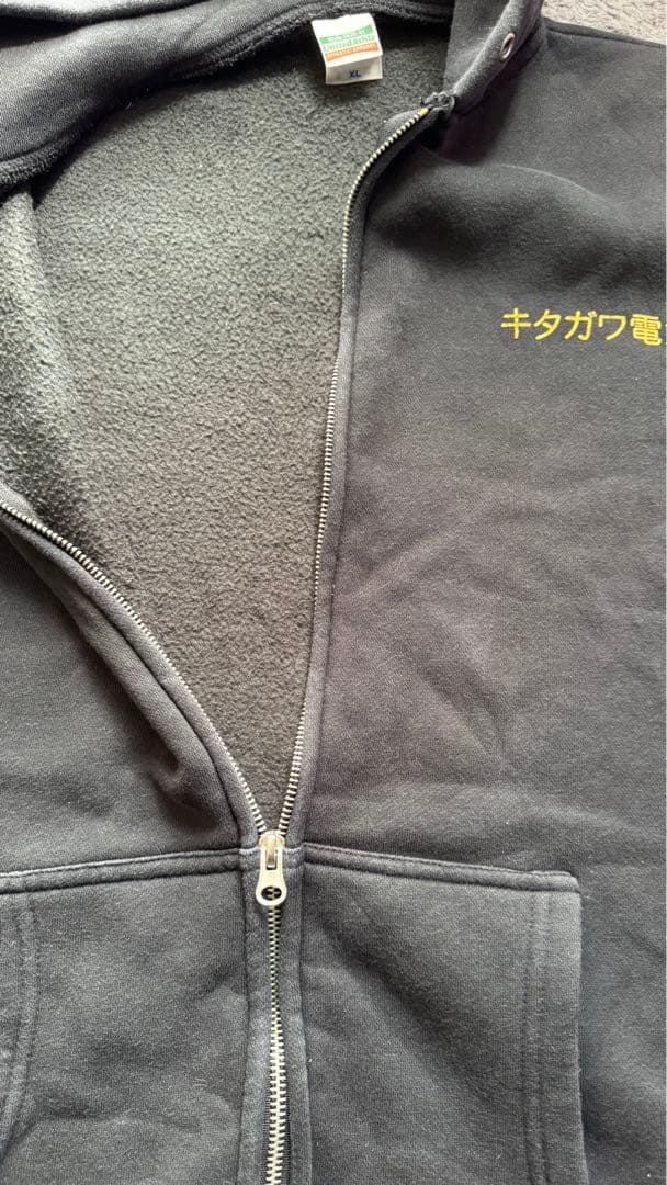 非売品キタガワ電気 ロゴ入り黒パーカー SASUKE 日置将士選手