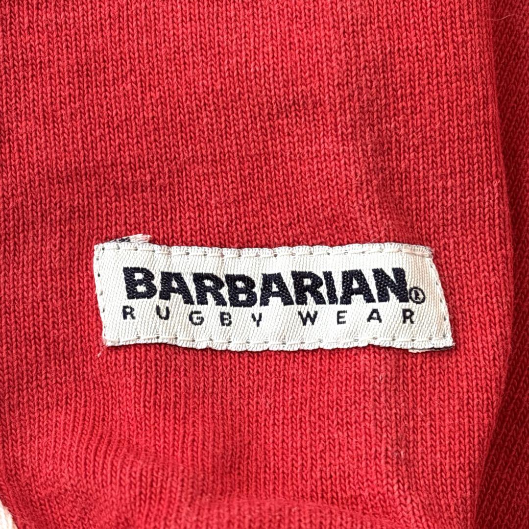 90s カナダ製　BARBARIAN ラガーシャツ　XL フェードレッド　刺繍