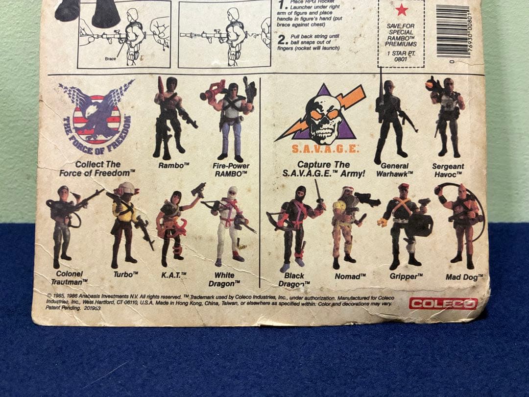 Rambo アクションフィギュア 1985/86 COLECO社 ランボー