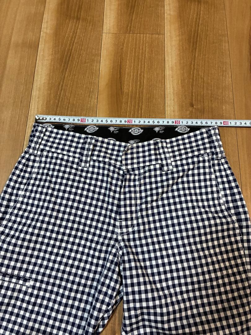 BEAMS GOLF Dickies コラボ　ギンガム　ネイビー　七分丈