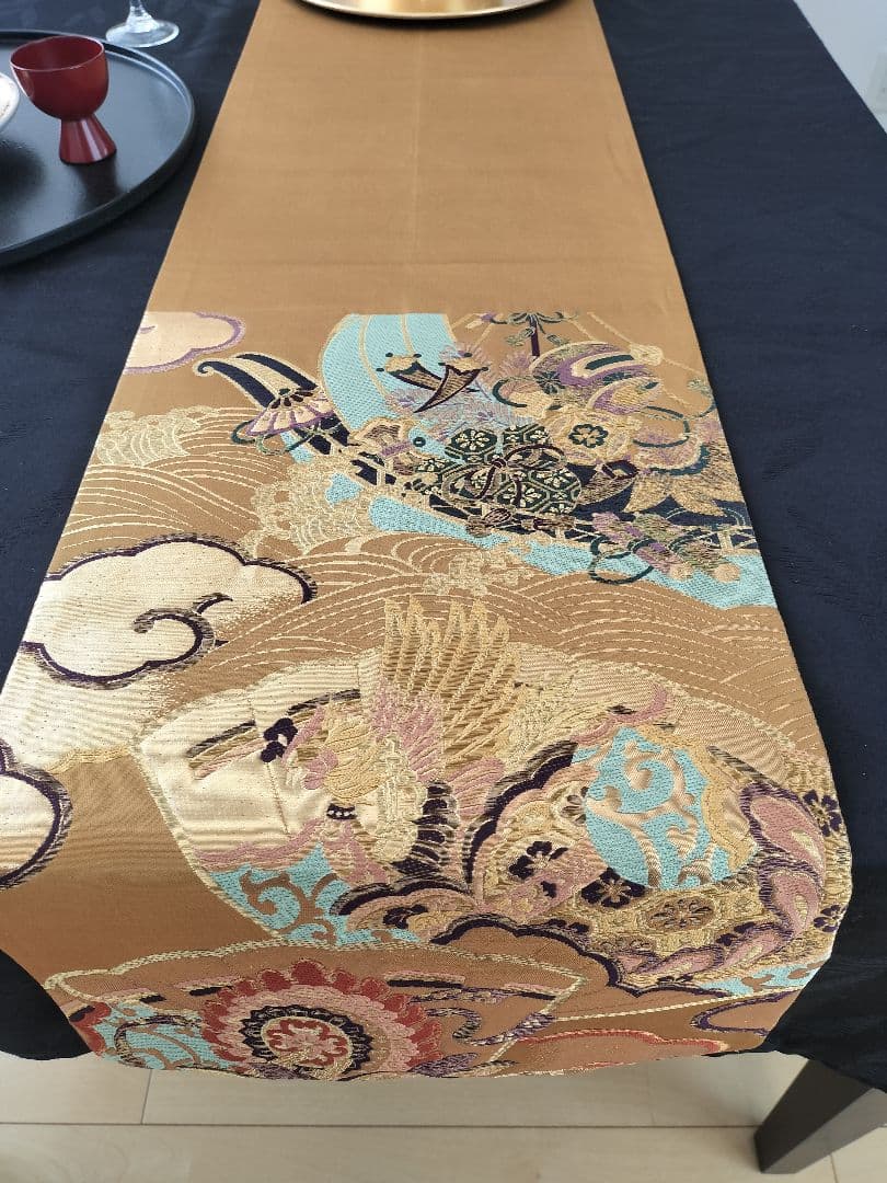 A877★宝船‼️豪華刺繍‼️テーブルランナー2m15cm