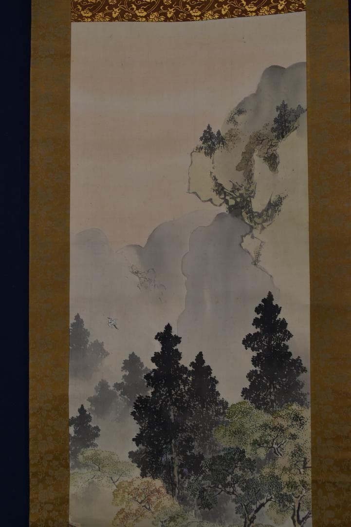 桂田湖城/秋渓山水図/秋景山水図/掛軸☆宝船☆Z-738