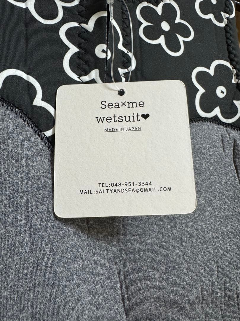 大人可愛い♪ Sea×me ロングジョン ウェットスーツ 花柄×グレー 新品