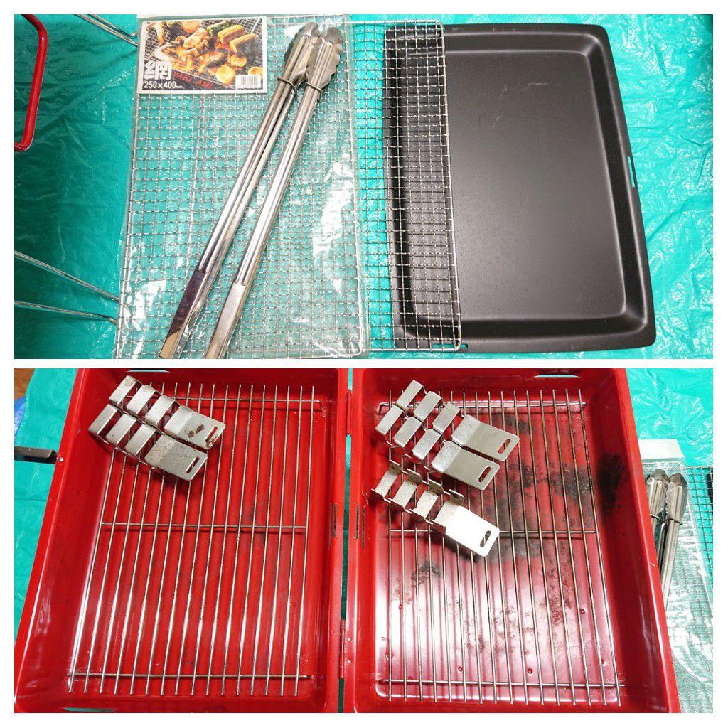 BBQ☆バーベキュー折り畳み式セット♪使用1度のみ！