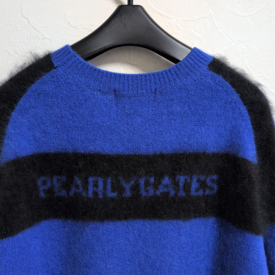 PEARLYGATES モヘア風 ボーダー ニット セーター 0 S★新品未使用