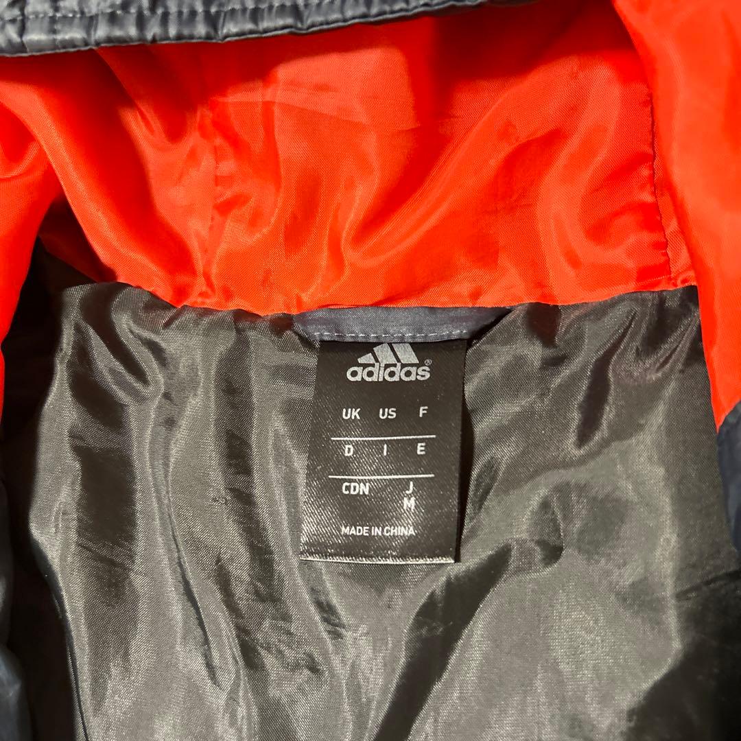 超美品！adidas ロングダウンコート　ベンチコート ネイビー/ゴールド