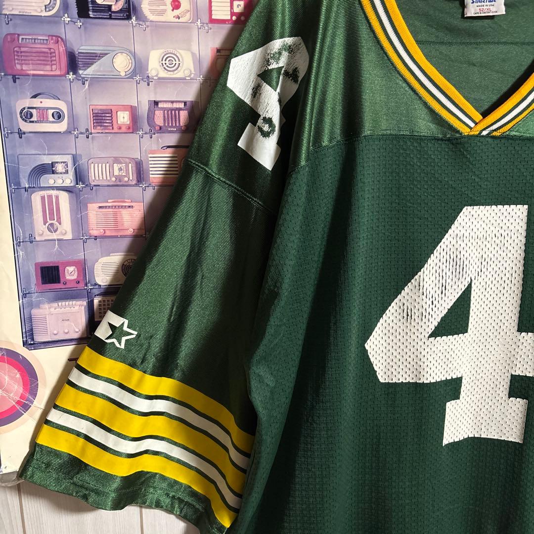 00s USA製NFLグリーンベイ・パッカーズBファーヴフットボールゲームシャツ