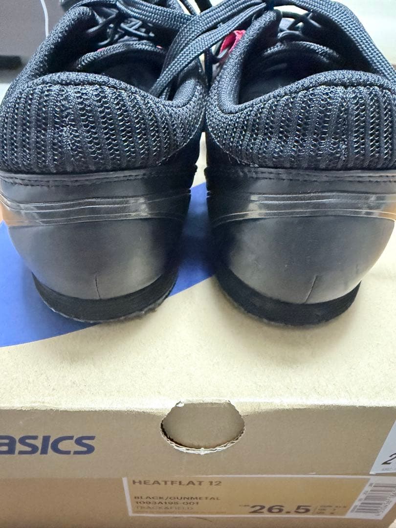 美品アシックスasics HEATFLAT ブラック スパイクシューズ　26.5