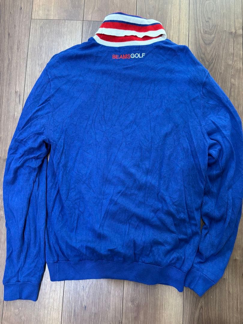 BEAMS GOLF ストライプハイネックセーター Lサイズ
