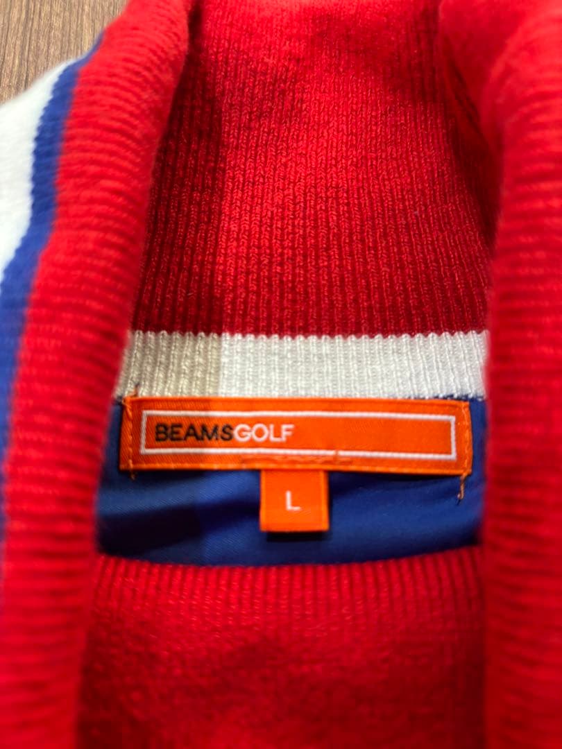 BEAMS GOLF ストライプハイネックセーター Lサイズ