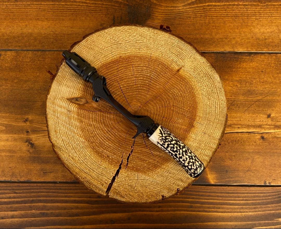 ガングリップ　鹿の角グリップ　トラウト　渓流　ハンドメイド　ロッドビルディング