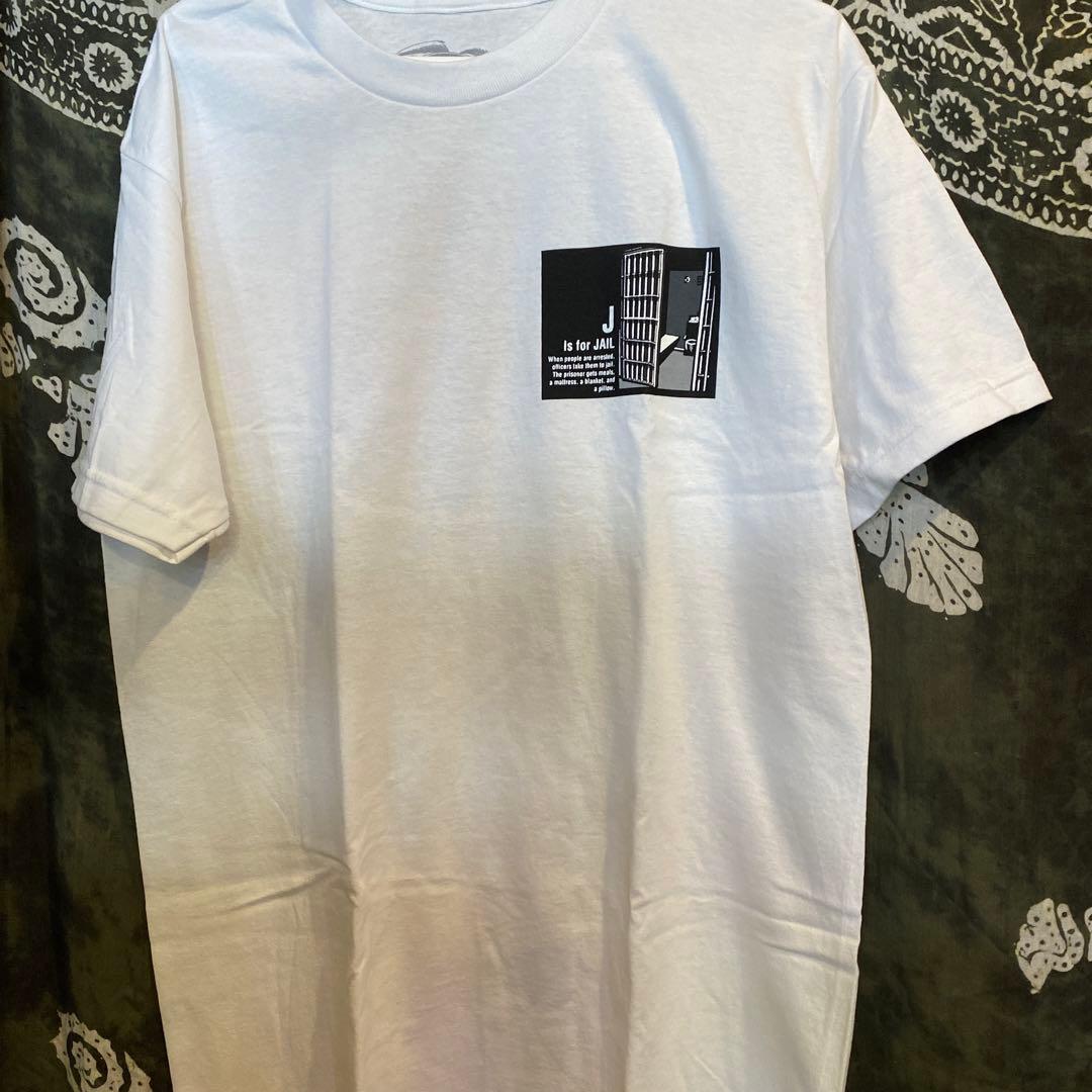 POWELL JAIL メンズスケートTシャツ ホワイト　Mサイズ