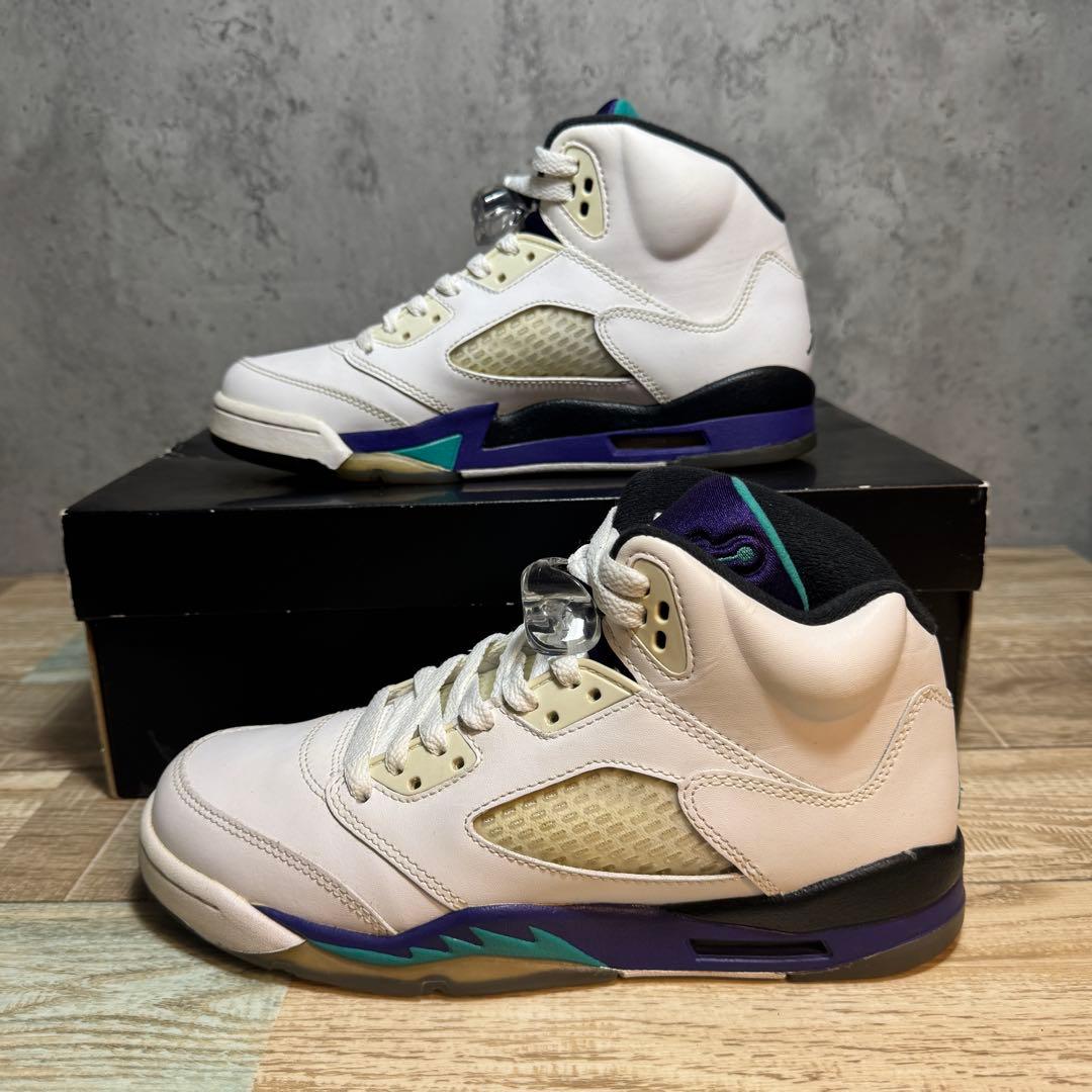 AIR JORDAN 5 レトロ 6.6Y 2013年ホワイト×パープル
