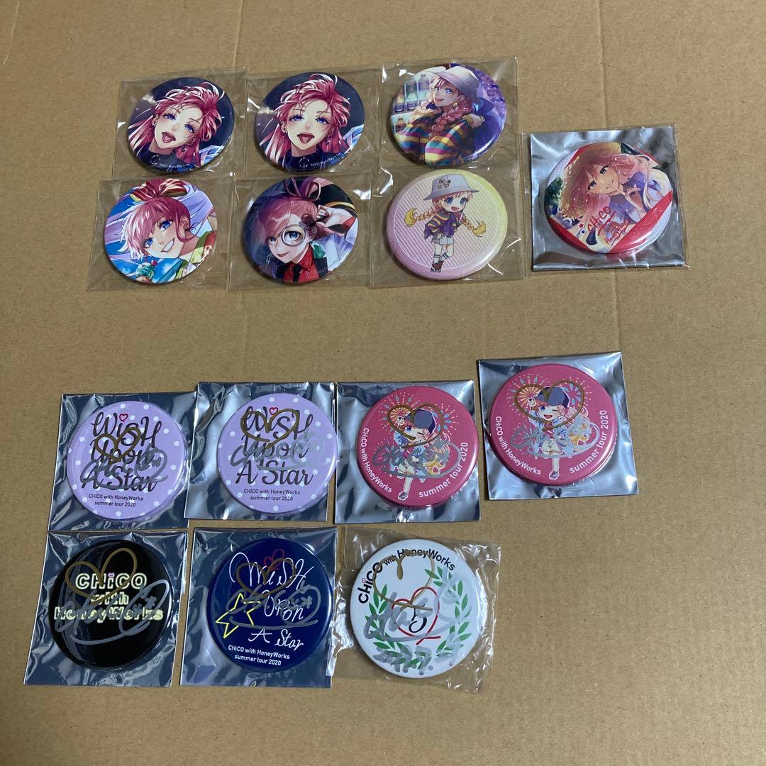 缶バッジ　サイン　チコハニ　ハニワ　CHiCO　honeyworks
