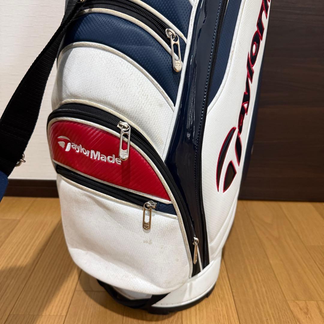 TaylorMade キャディバッグ ゴルフバッグ ホワイト/レッド/ブルー