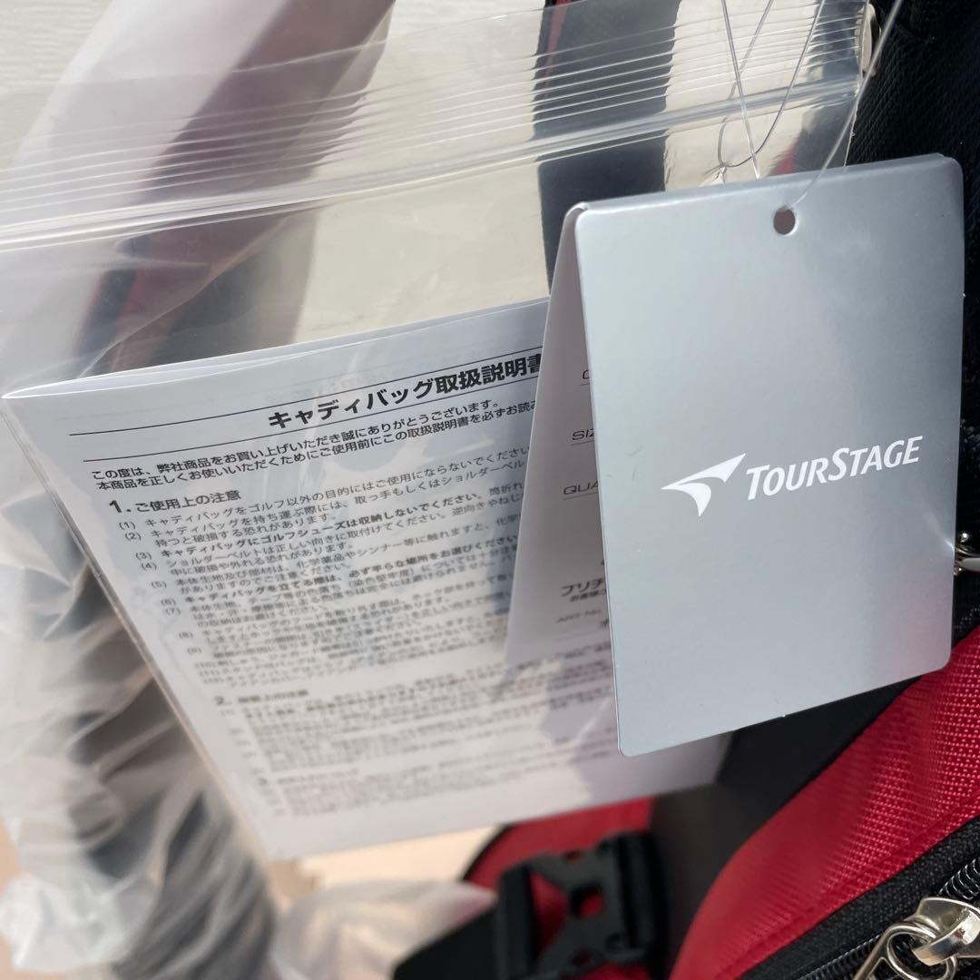 【新品未使用】TOURSTAGE キャディバッグ 赤黒