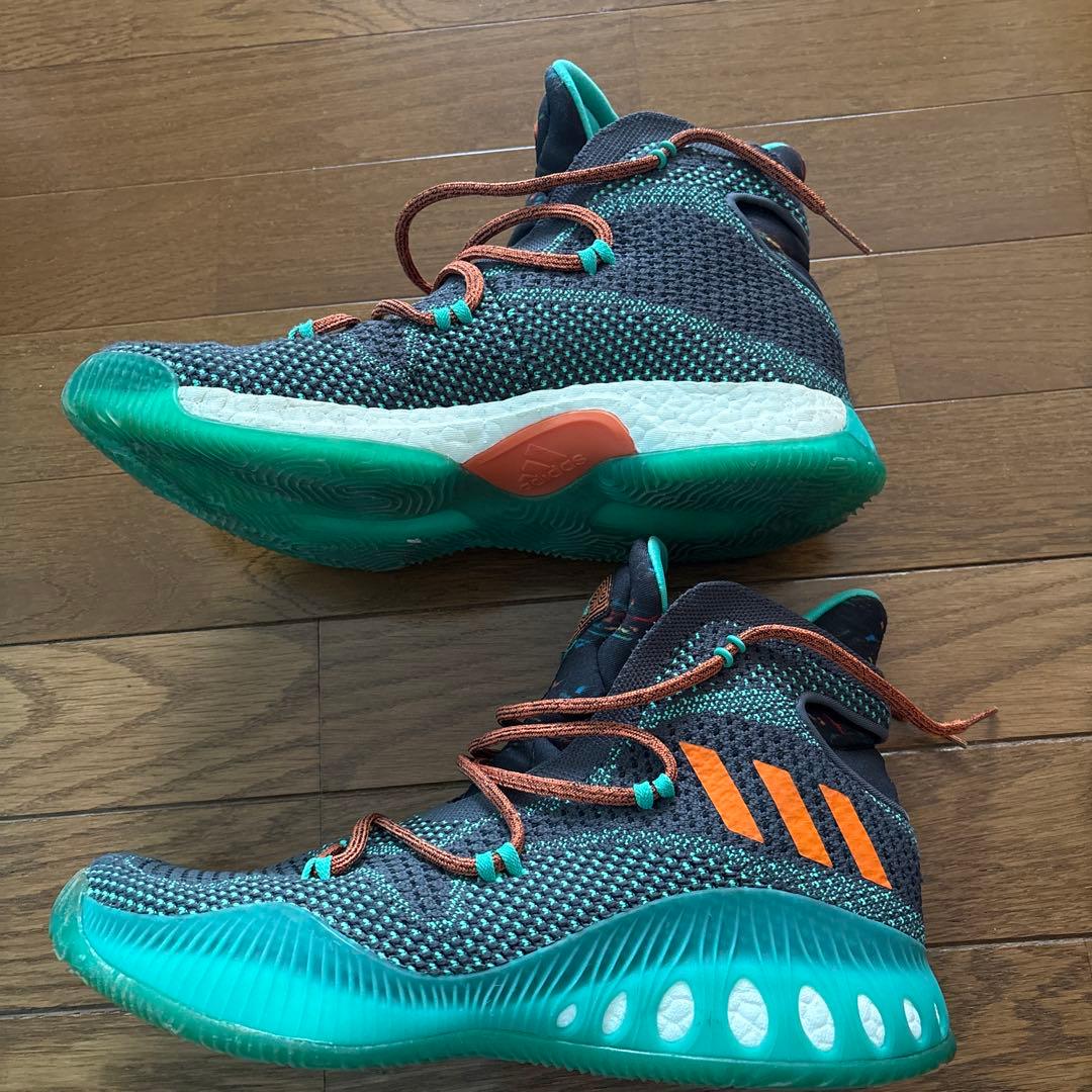 adidas バスケットシューズ ハイカット グレー/ターコイズ/オレンジ