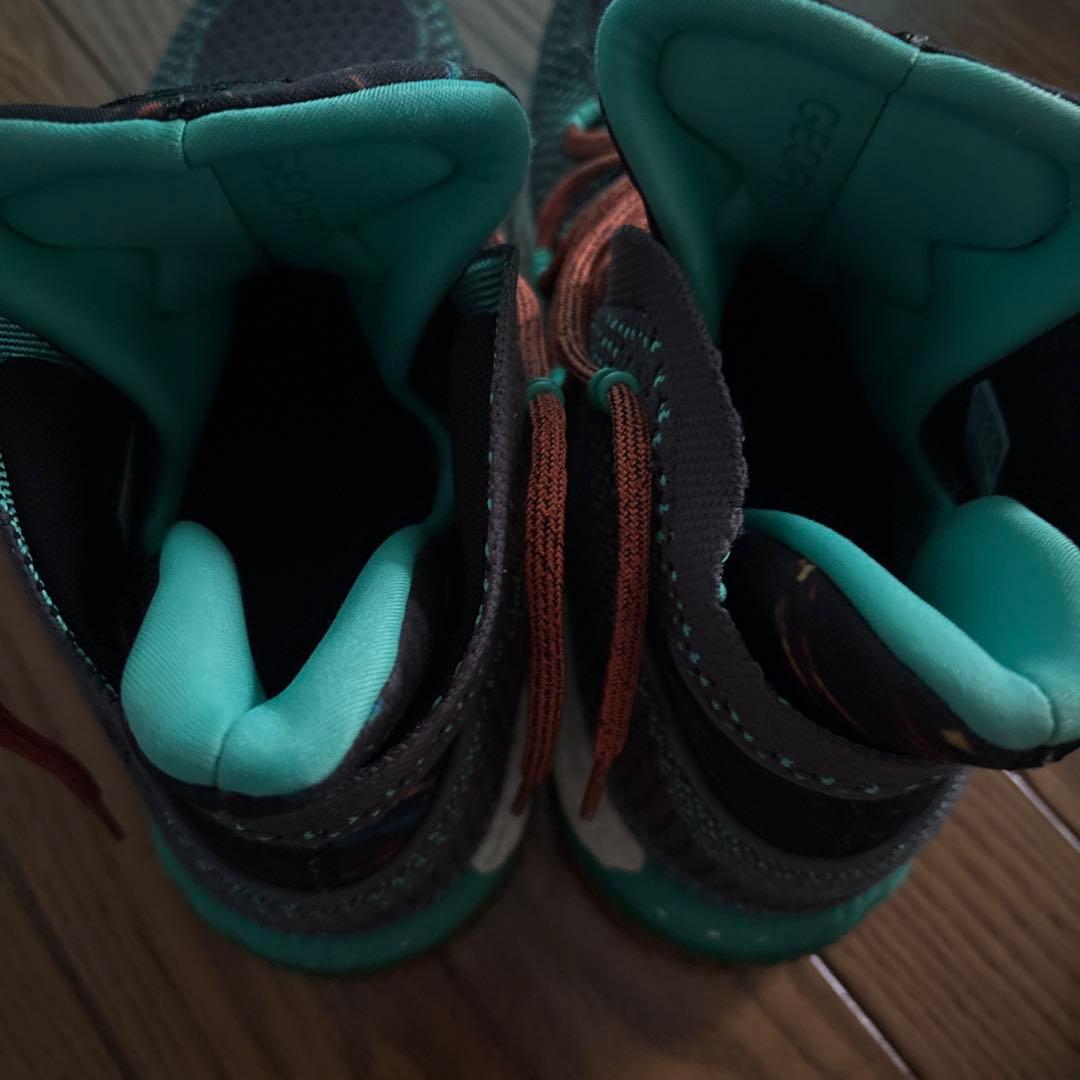 adidas バスケットシューズ ハイカット グレー/ターコイズ/オレンジ