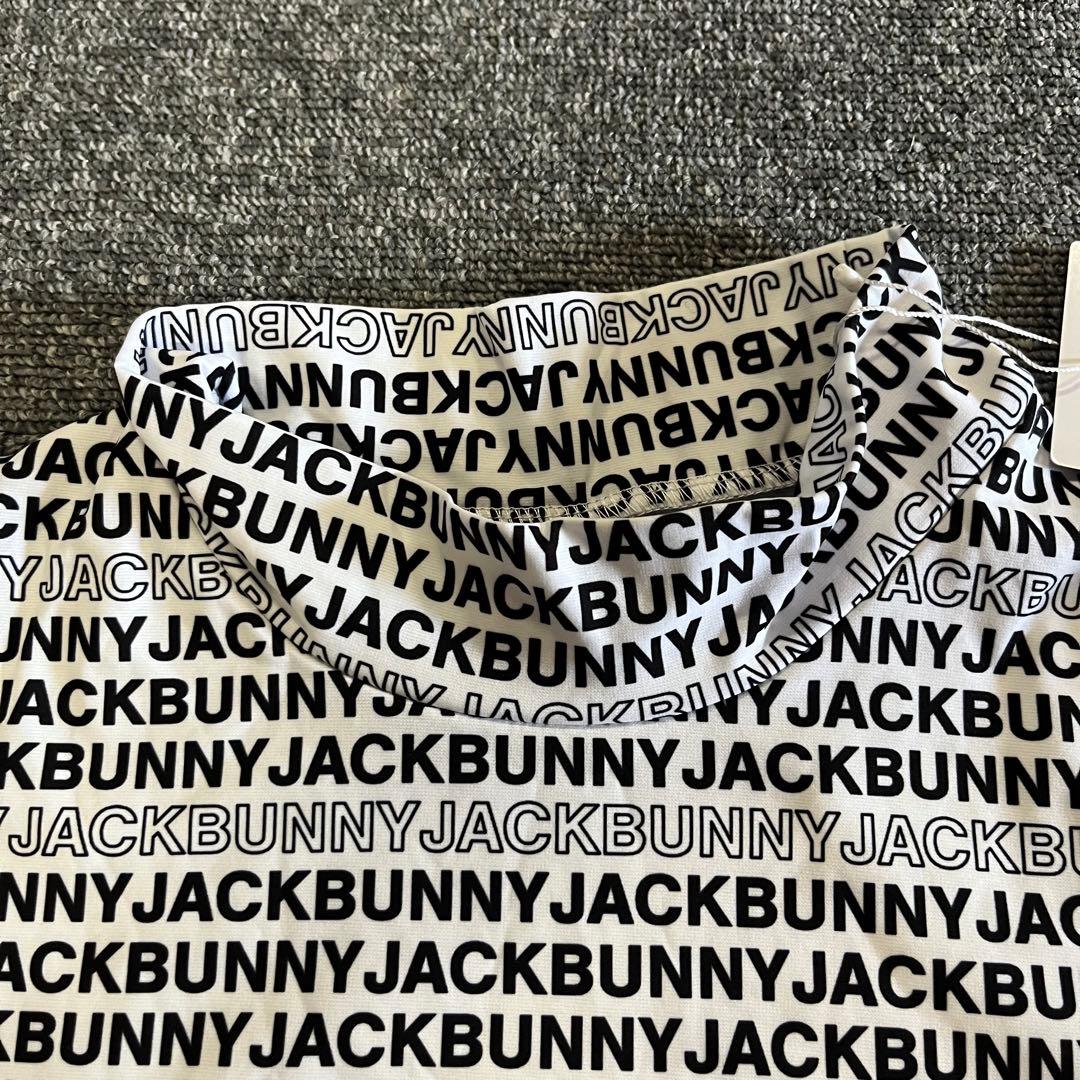 【新品未使用】Jack Bunny!! 白　モックネックシャツ 総柄 L