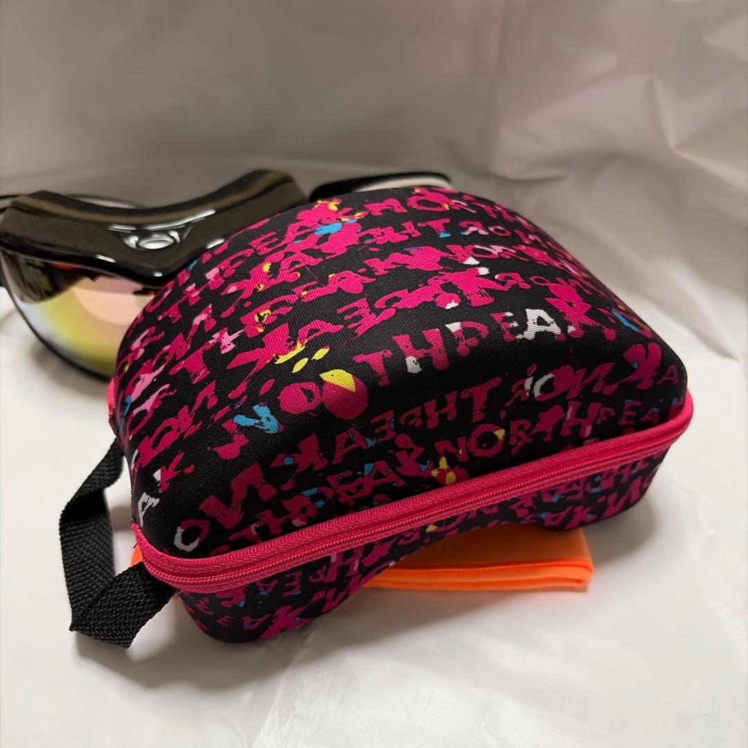 美品 Oakley オークリー スノーボード スキー ゴーグル 黒 ミラーレンズ