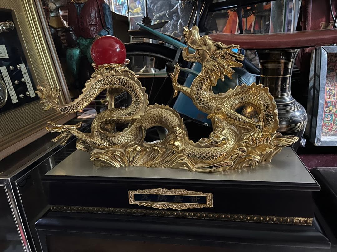 龍の置き物、金龍、50センチ、金色の龍、龍 24鍍金龍の置き物、