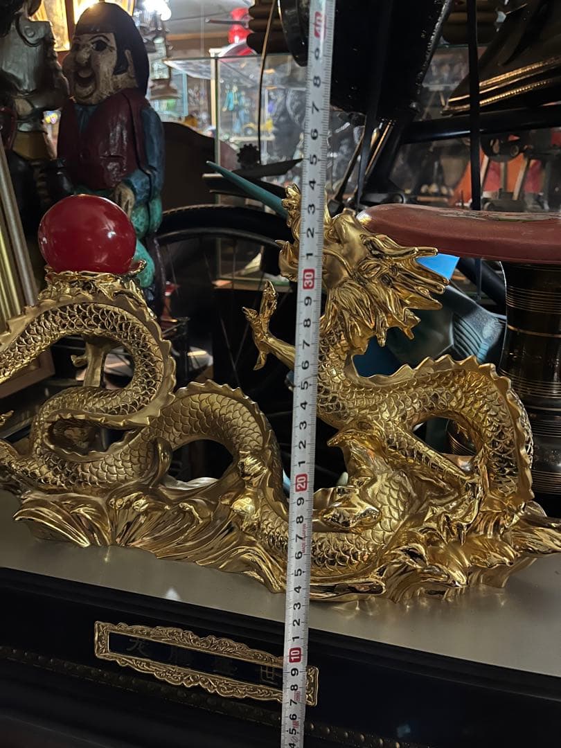 龍の置き物、金龍、50センチ、金色の龍、龍 24鍍金龍の置き物、