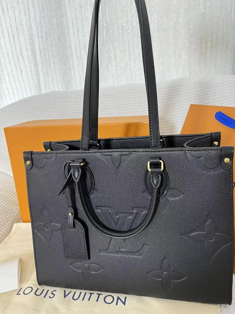 M45595　オンザゴー　MM　モノグラム　アンプラント　ブラック　レザー