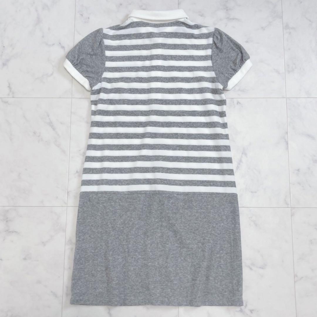 BEAMS GOLF ポロシャツワンピース パイル ボーダー S ゴルフウェア