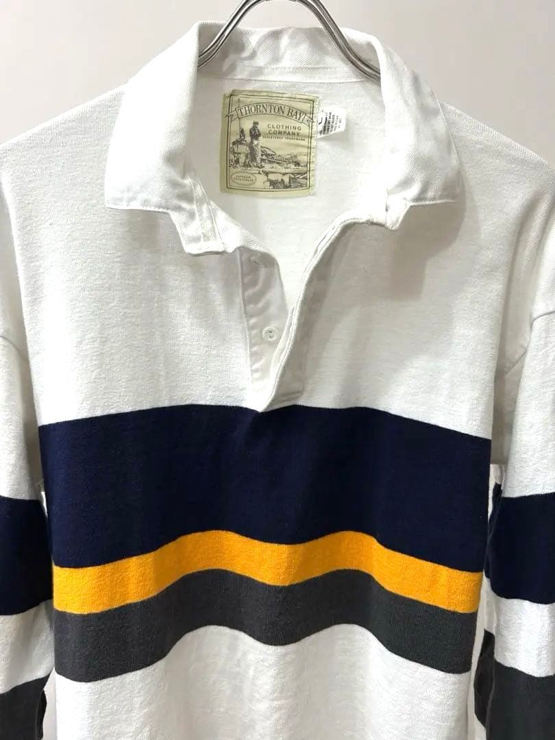 90s USA製 THORNTON BAY Lsize ラガーシャツ ボーダー