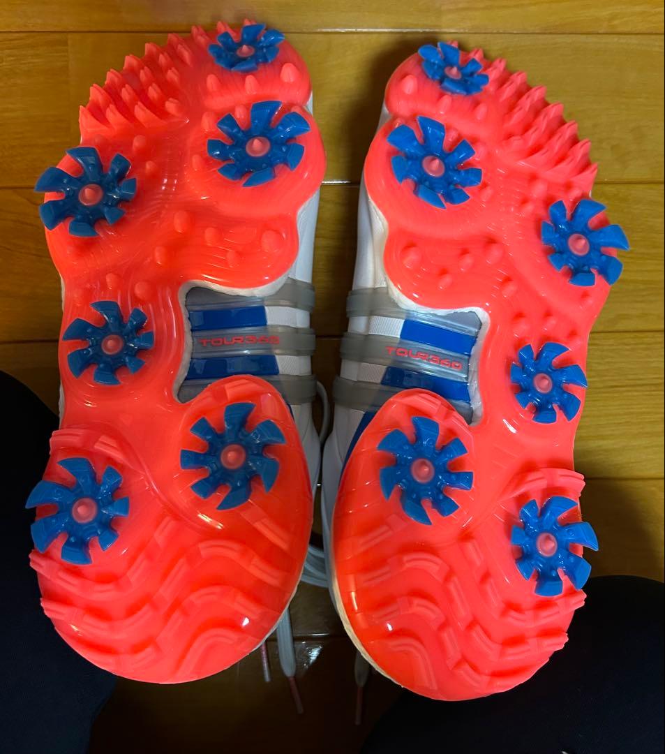 adidas ゴルフシューズ ホワイト/オレンジ/ブルー