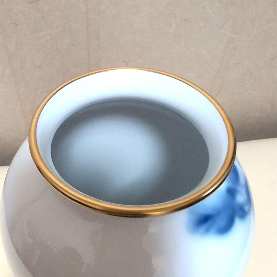 大倉陶園ブルーローズ花瓶金彩　フラワースタンド