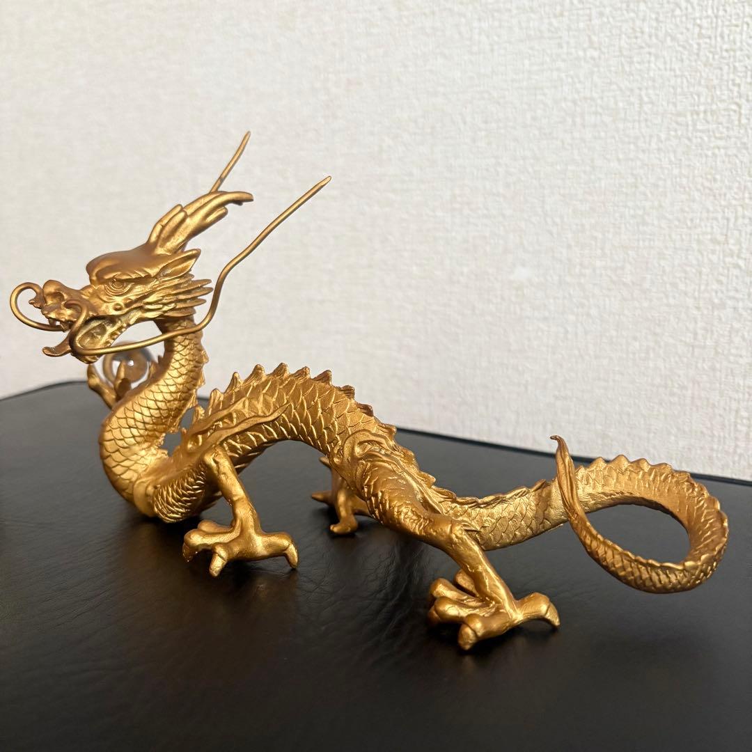 龍の置物 水杯 水晶 銅製 金龍